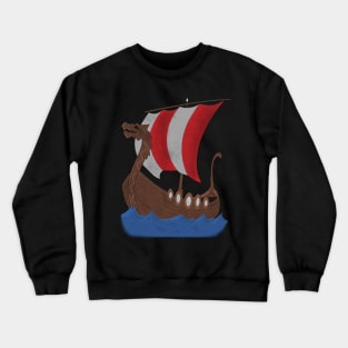 Viking Ship red with water Crewneck Sweatshirt